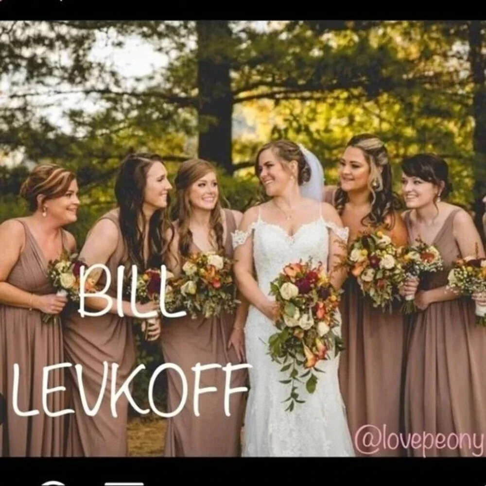 BILL LEVKOFF Style 976 Chiffon Strapless Latte